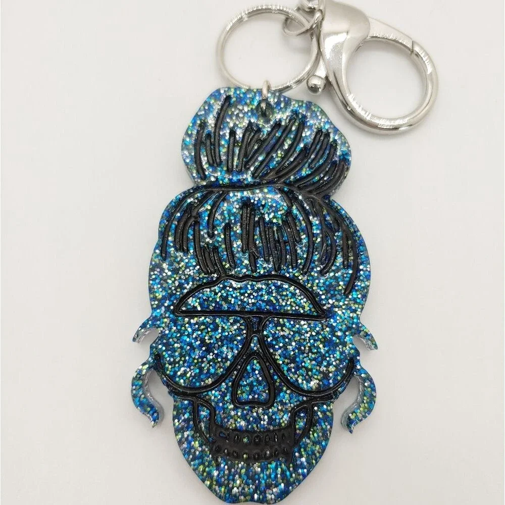 Keychain Women's Skull Glitter